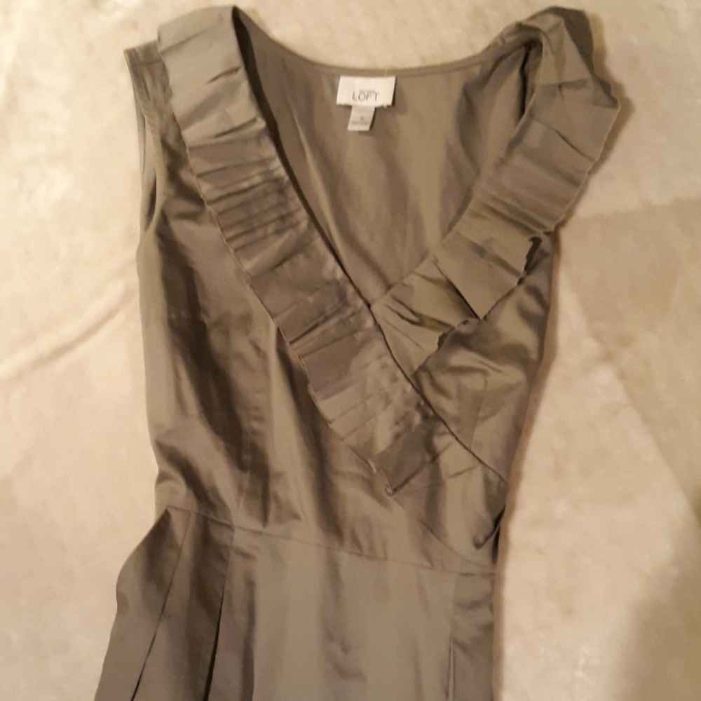 Ann Taylor Loft dress grey navy color block sz 12
